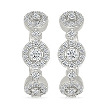 Diamond Cluster Hoops Earrings