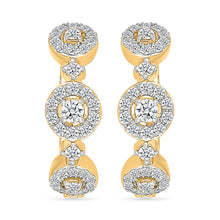 Diamond Cluster Hoops Earrings