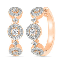 Diamond Cluster Hoops Earrings