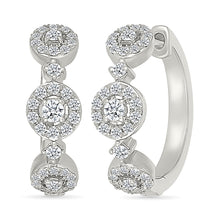 Diamond Cluster Hoops Earrings