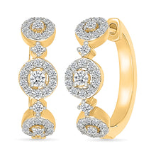 Diamond Cluster Hoops Earrings