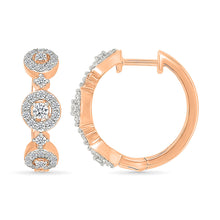 Diamond Cluster Hoops Earrings