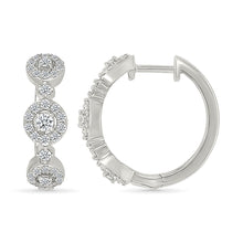 Diamond Cluster Hoops Earrings