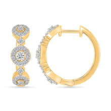 Diamond Cluster Hoops Earrings