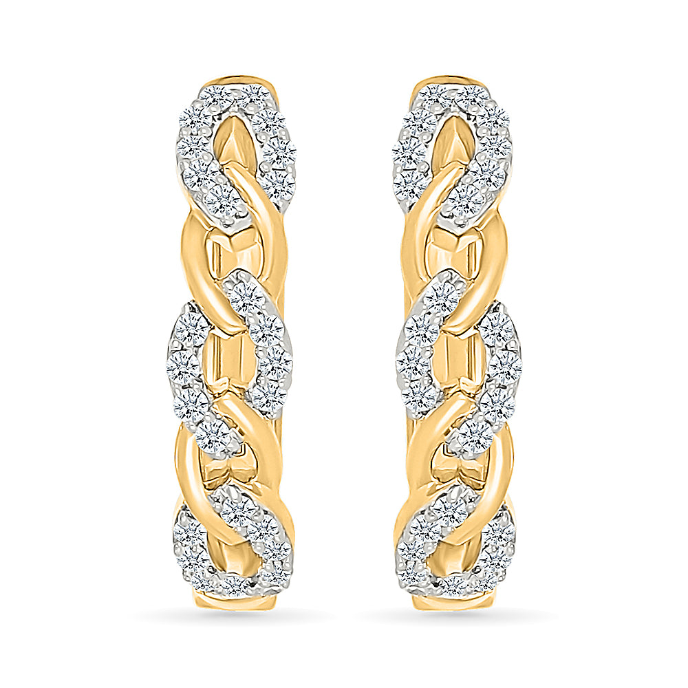 Twisted Glittering Hoops Earrings