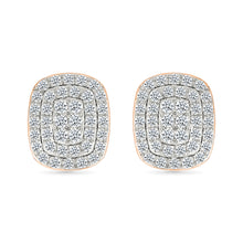 Square Labgrown  Gold & Diamond Earrings