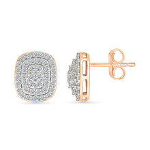 Square Labgrown  Gold & Diamond Earrings