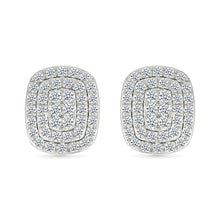 Square Labgrown  Gold & Diamond Earrings