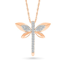 Gilded Dragonfly Diamond Pendant
