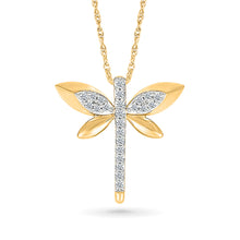 Gilded Dragonfly Diamond Pendant