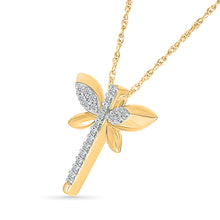 Gilded Dragonfly Diamond Pendant