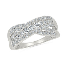 Crossover Diamond Band Ring