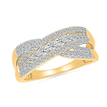 Crossover Diamond Band Ring