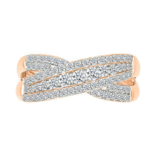 Crossover Diamond Band Ring