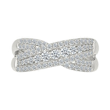 Crossover Diamond Band Ring