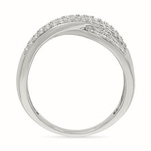Crossover Diamond Band Ring