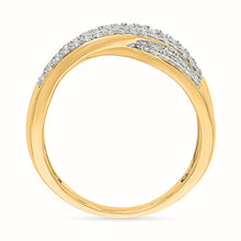 Crossover Diamond Band Ring
