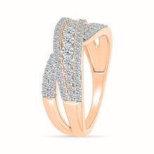 Crossover Diamond Band Ring