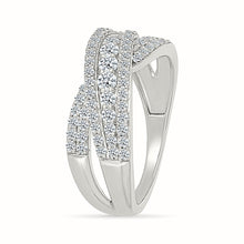 Crossover Diamond Band Ring