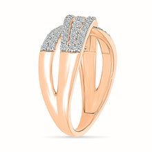Crossover Diamond Band Ring