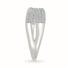 Crossover Diamond Band Ring