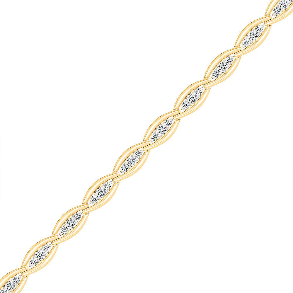 Intertwined Sparkle Gold & Diamond Bracelet