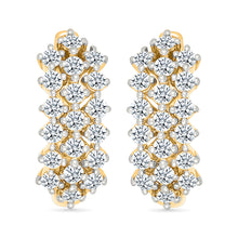 Diamond Cluster Rows Earrings