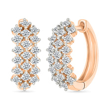 Diamond Cluster Rows Earrings