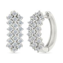 Diamond Cluster Rows Earrings