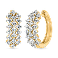 Diamond Cluster Rows Earrings