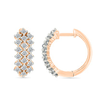 Diamond Cluster Rows Earrings