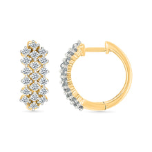 Diamond Cluster Rows Earrings
