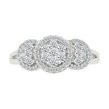 Shimmering Triple Bloom Diamond Ring