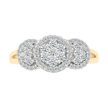 Shimmering Triple Bloom Diamond Ring
