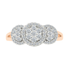 Shimmering Triple Bloom Diamond Ring
