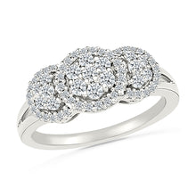 Shimmering Triple Bloom Diamond Ring