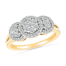 Shimmering Triple Bloom Diamond Ring