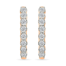 Bubbly Chunky Gold & Diamond Hoops Earrings