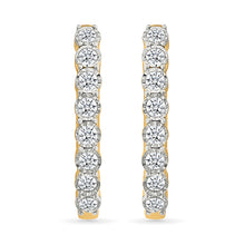Bubbly Chunky Gold & Diamond Hoops Earrings