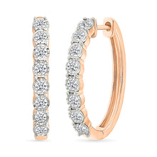 Bubbly Chunky Gold & Diamond Hoops Earrings