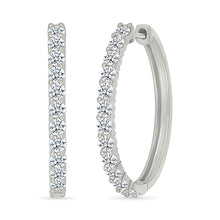 Modern Classic Diamond Hoop Earrings