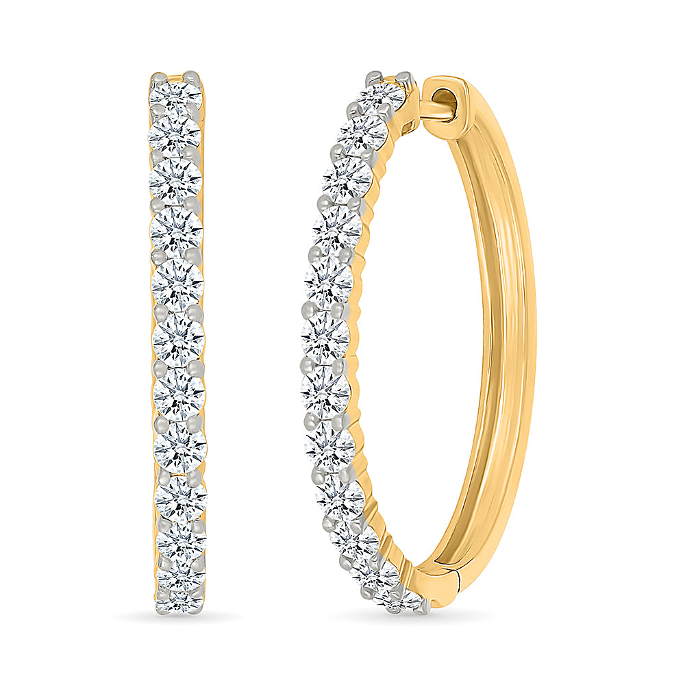 Modern Classic Diamond Hoop Earrings