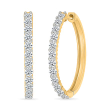 Modern Classic Diamond Hoop Earrings