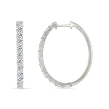 Modern Classic Diamond Hoop Earrings