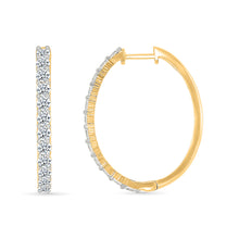 Modern Classic Diamond Hoop Earrings