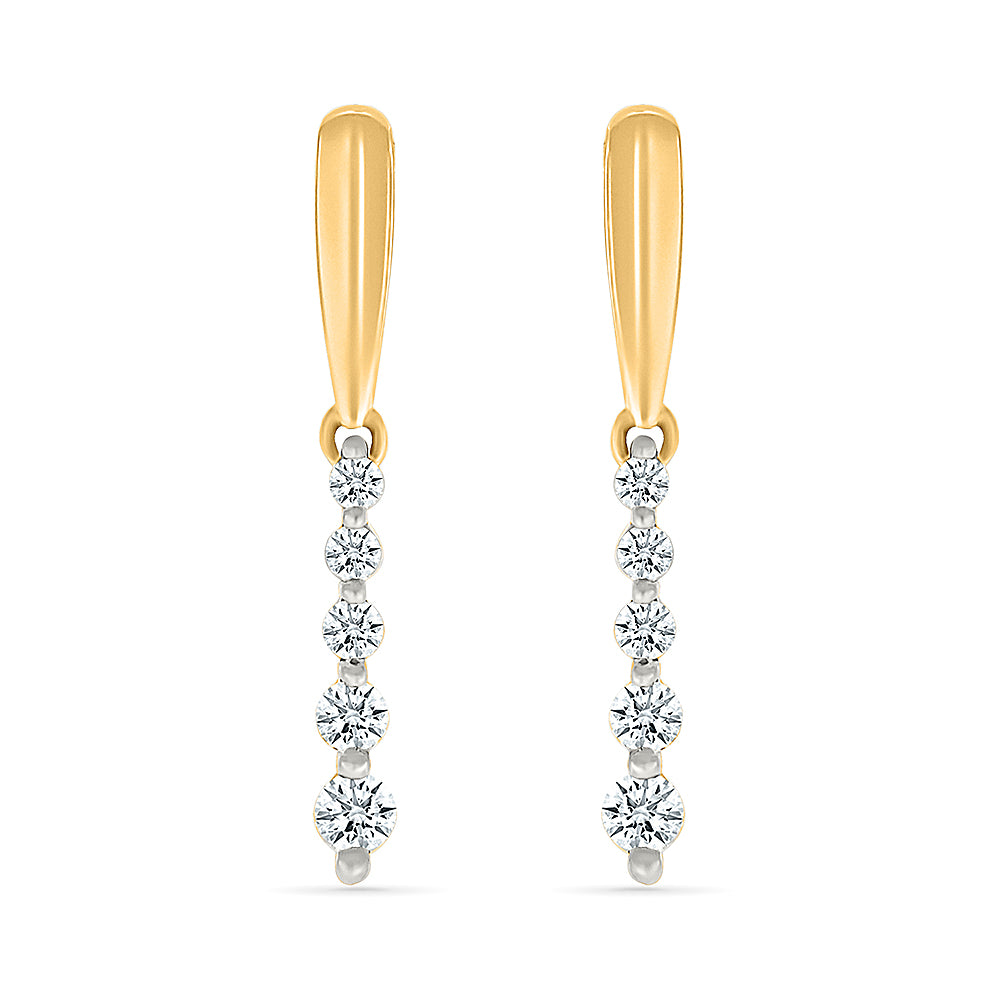 Glistening Linear Diamond Earrings