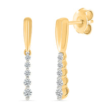 Glistening Linear Diamond Earrings