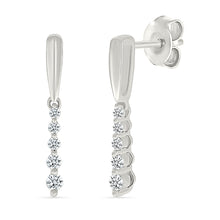 Glistening Linear Diamond Earrings