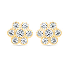 Floral Gold &  Diamond Earrings