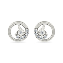 Circle Diamond Stud Earrings